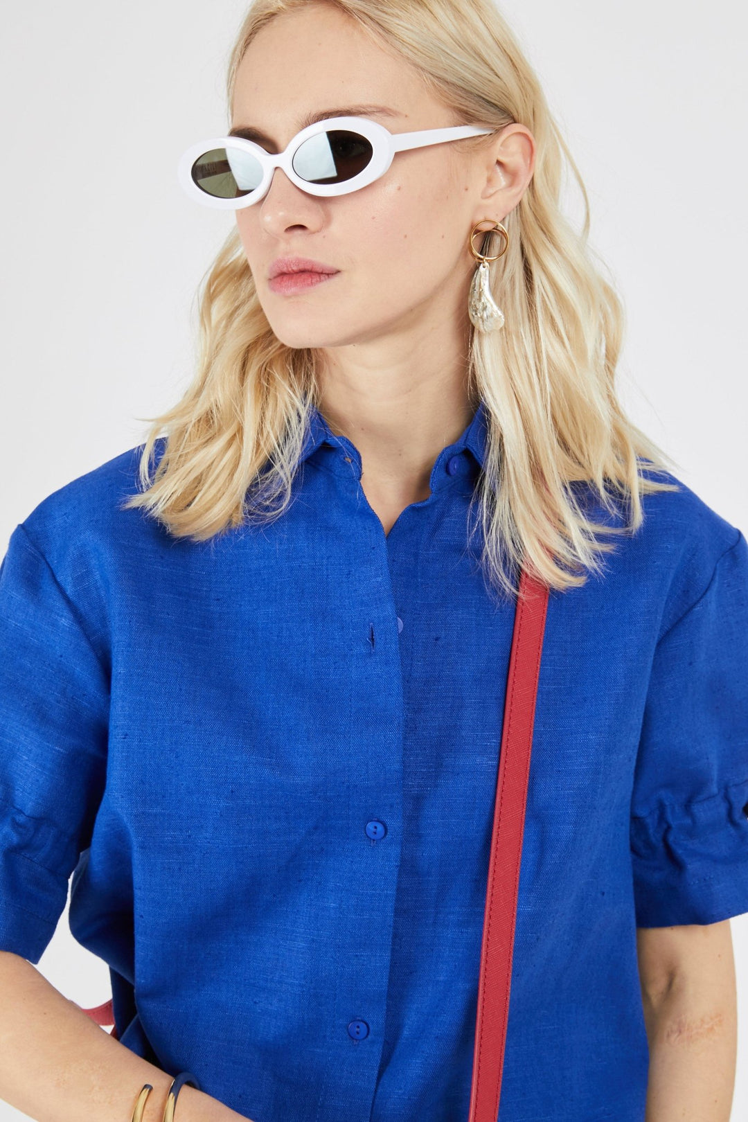 משקפי שמש ג׳אבה בצבע לבן - Razili Studio