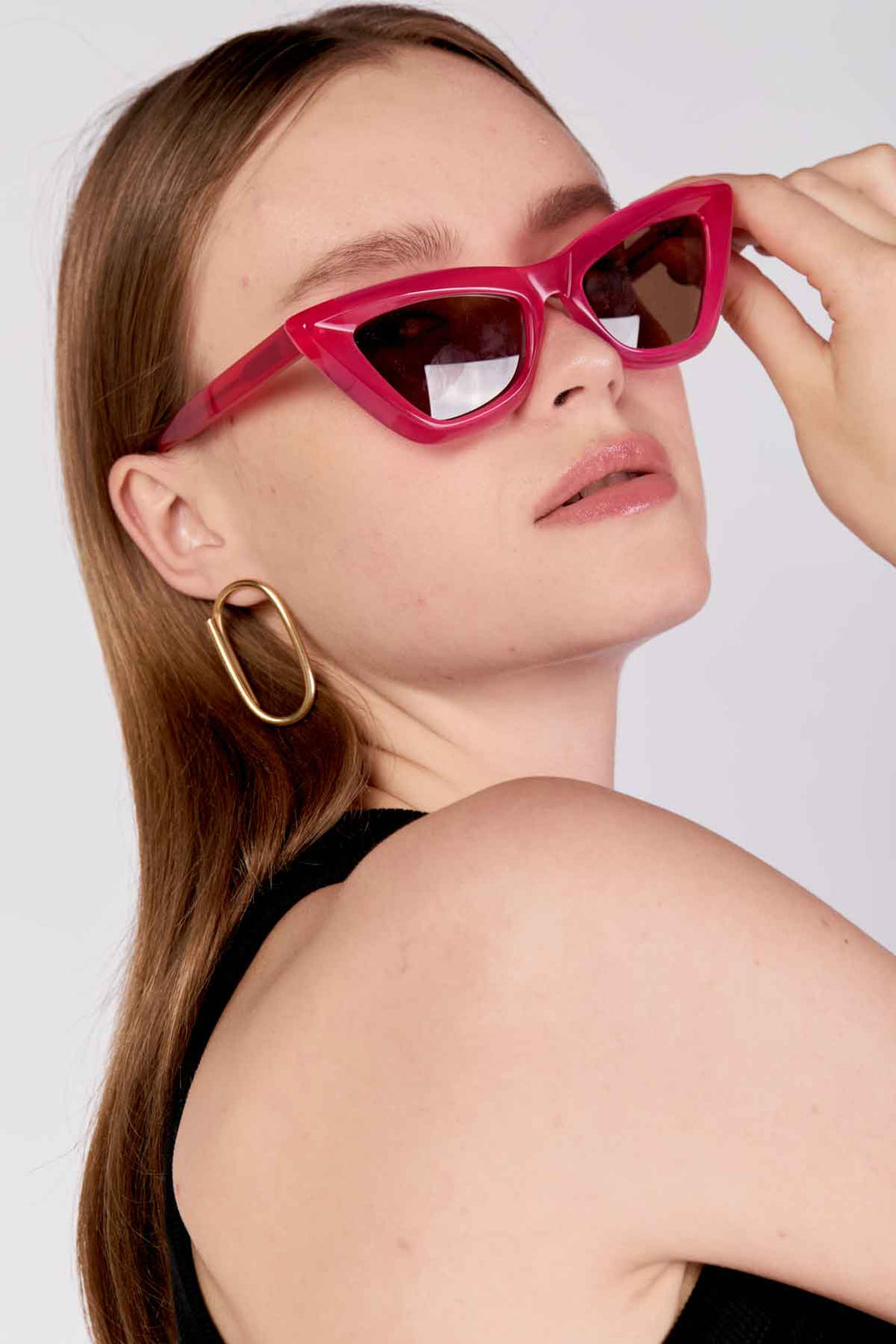 משקפי שמש חתוליות בצבע ורוד - Razili Studio