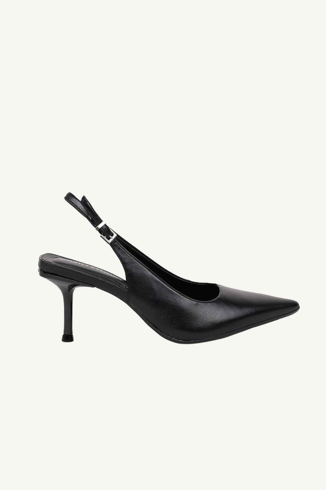 נעלי עקב שפיץ לוטוס בצבע שחור - Razili Studio