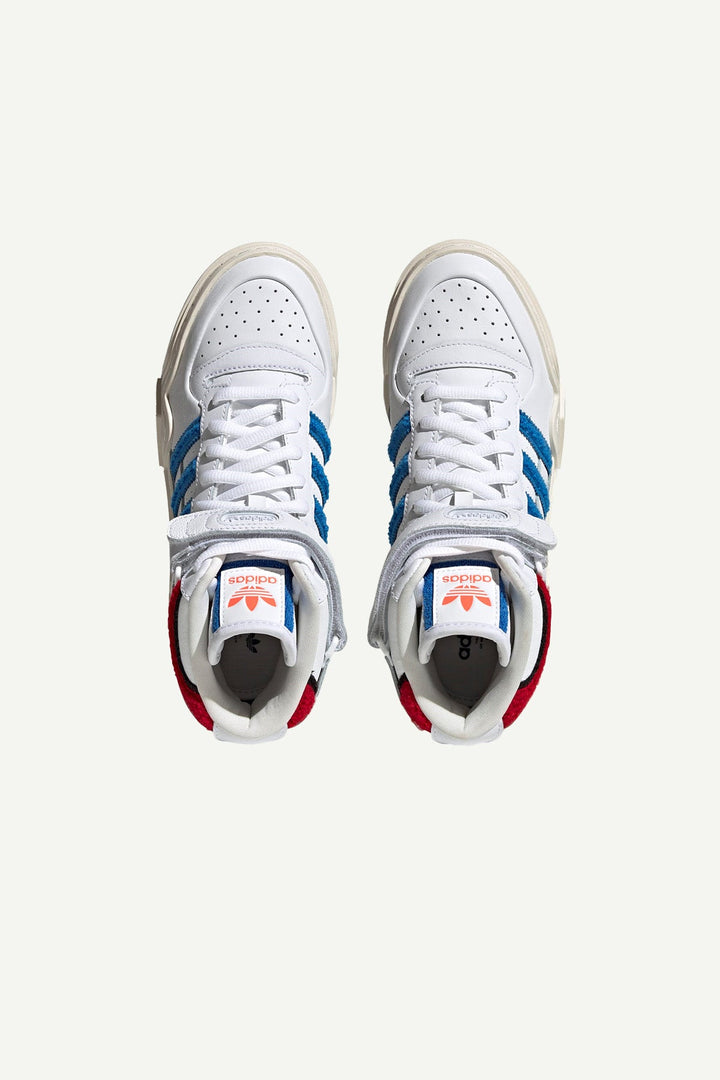 נעלי סניקרס גבוהות Forum Bonega בצבע לבן/כחול - Adidas