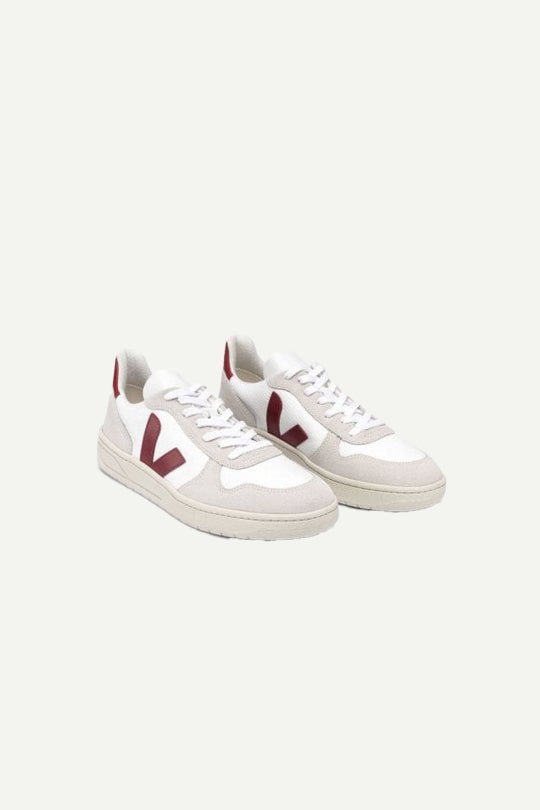 נעלי סניקרס Veja V10 Mesh בצבע לבן/ בורדו - Veja