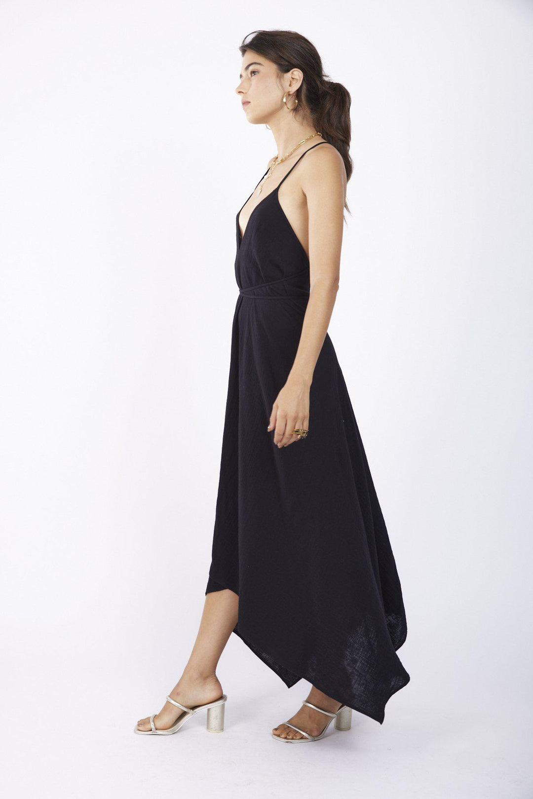 שמלת דייזי כותנה בצבע שחור - M By Maskit