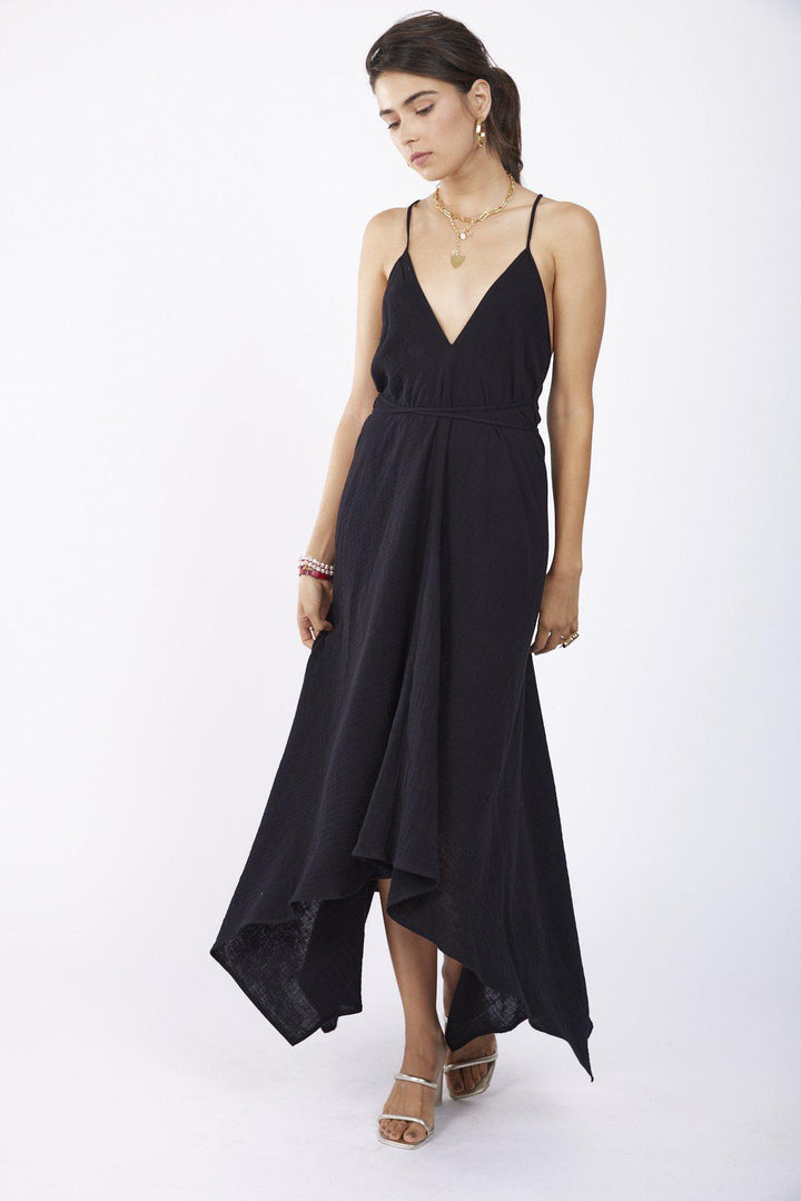 שמלת דייזי כותנה בצבע שחור - M By Maskit