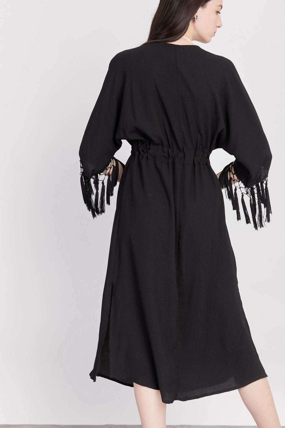 שמלת פרנזים בצבע שחור - Ayelet Weinman