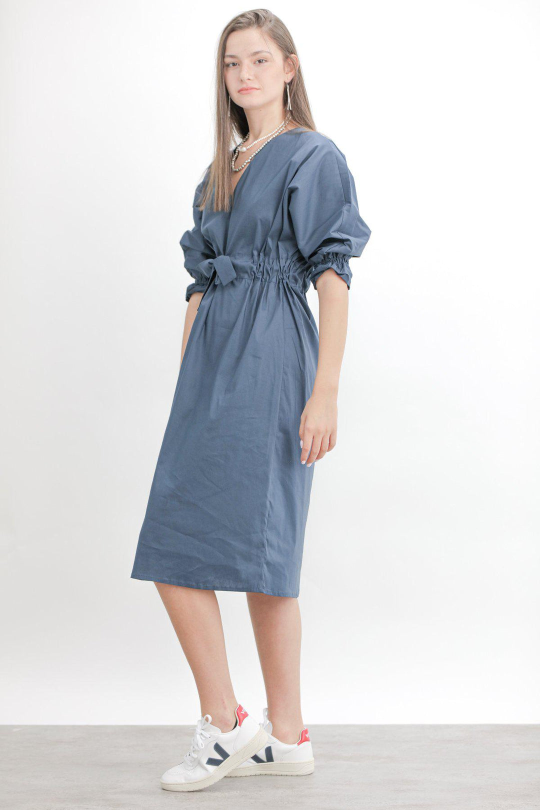 שמלת חגורה בצבע כחול - Ayelet Weinman