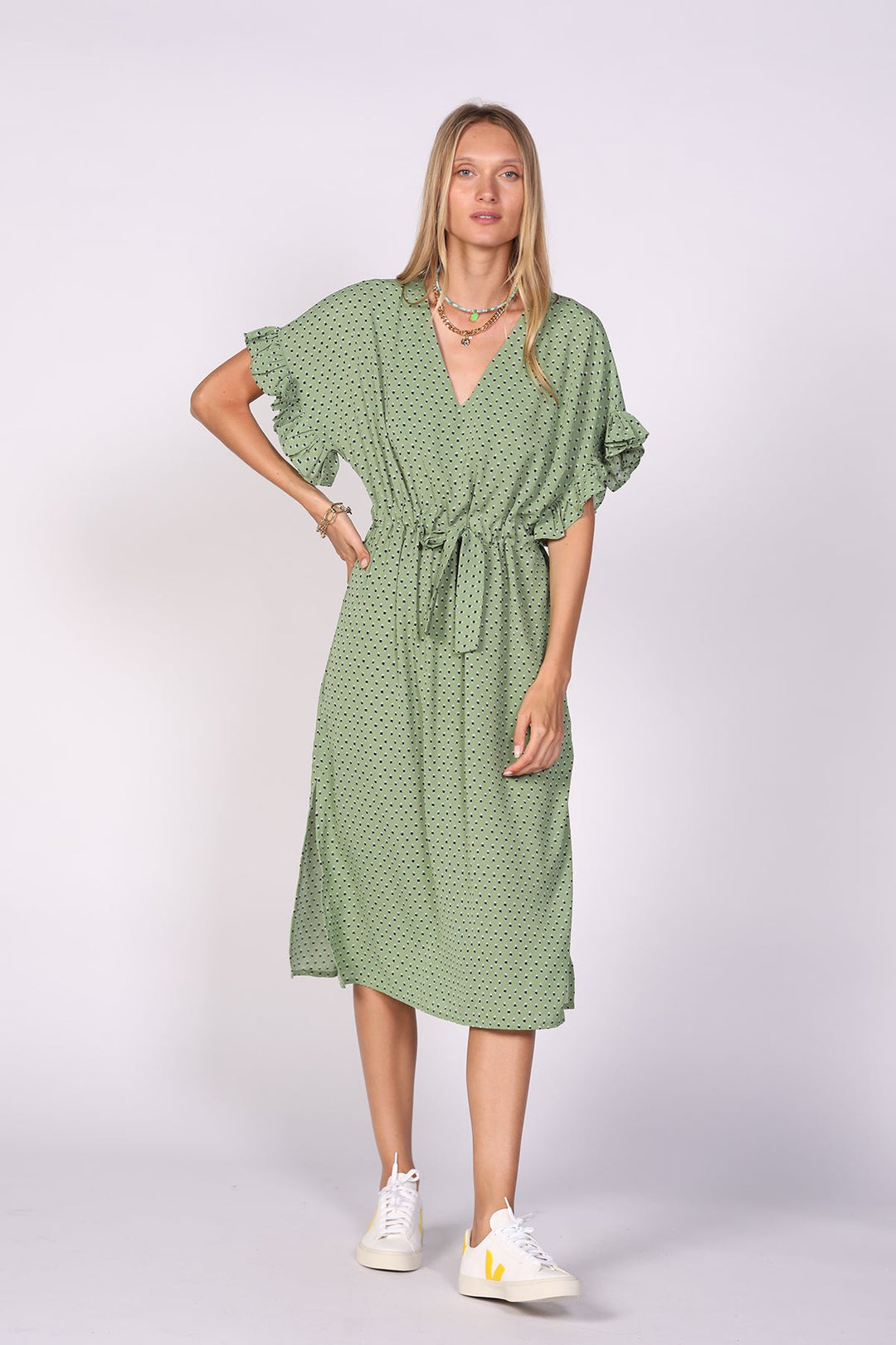 שמלת קימי בהדפס ירוק - Ayelet Weinman