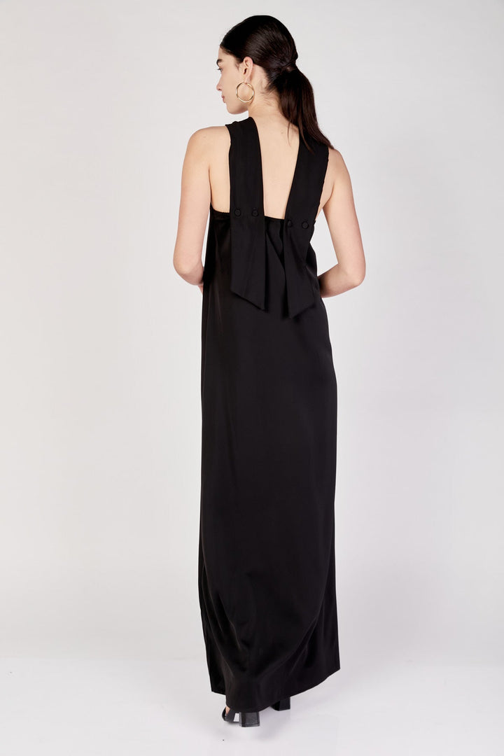 שמלת קולר איריס בצבע שחור - Re
