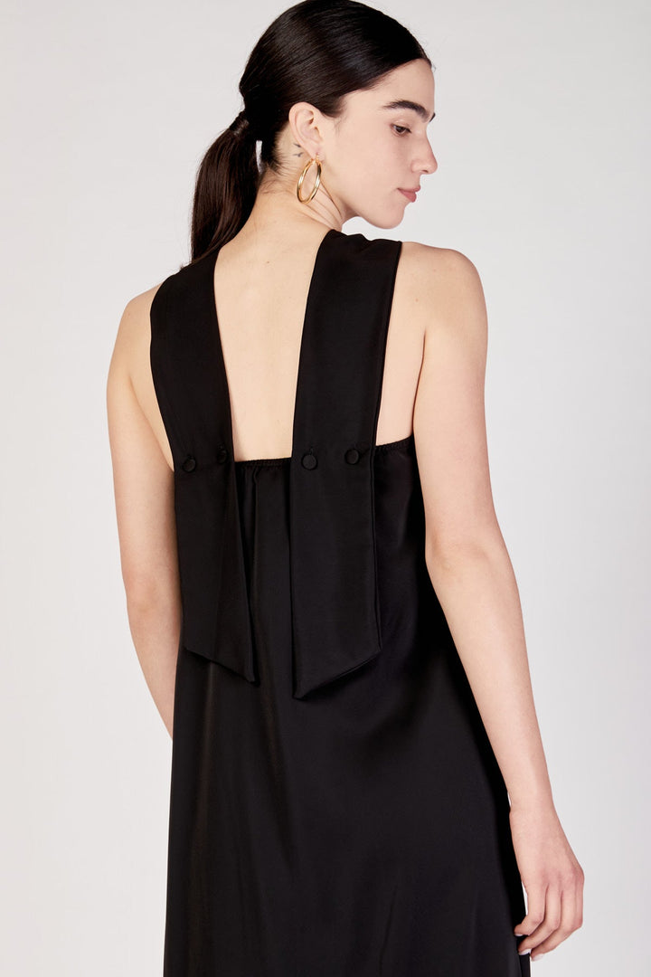 שמלת קולר איריס בצבע שחור - Re
