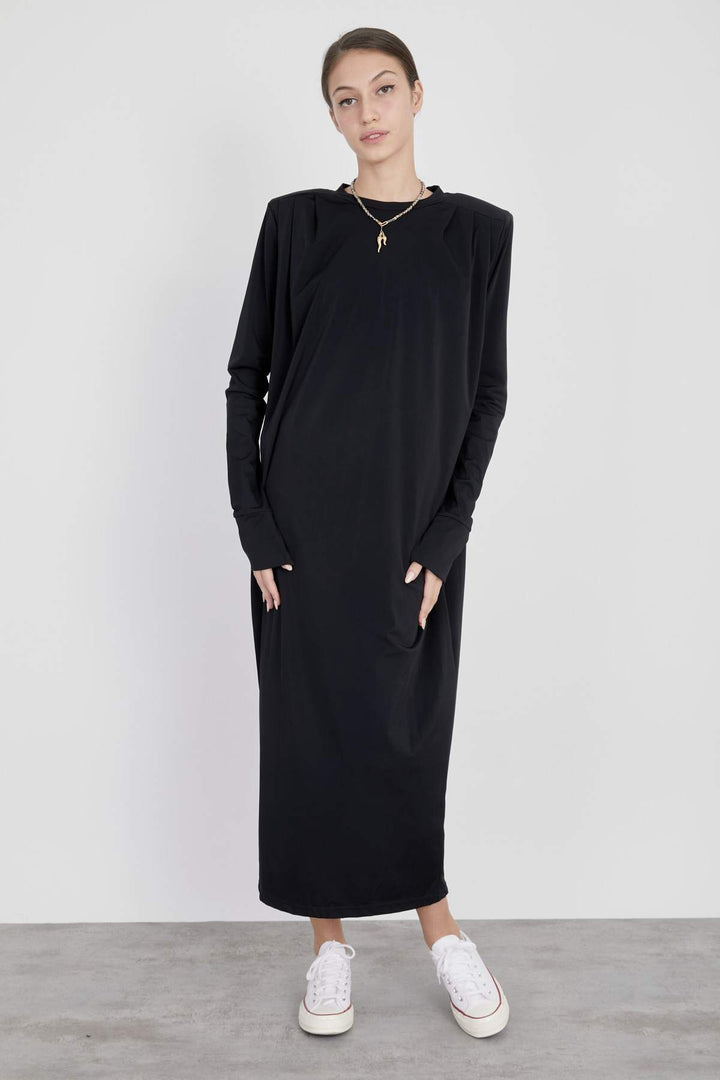שמלת לואיז בצבע שחור - Bow-M