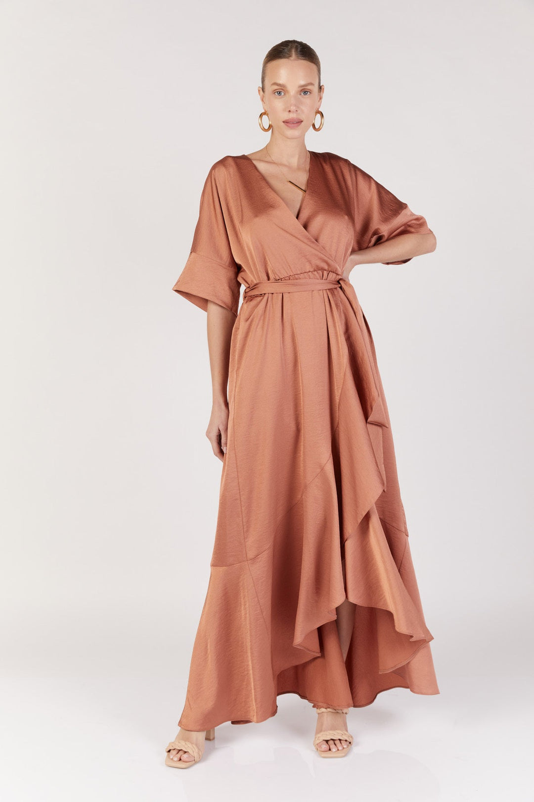 שמלת מעטפת נולה בצבע חמרה - Dana Sidi
