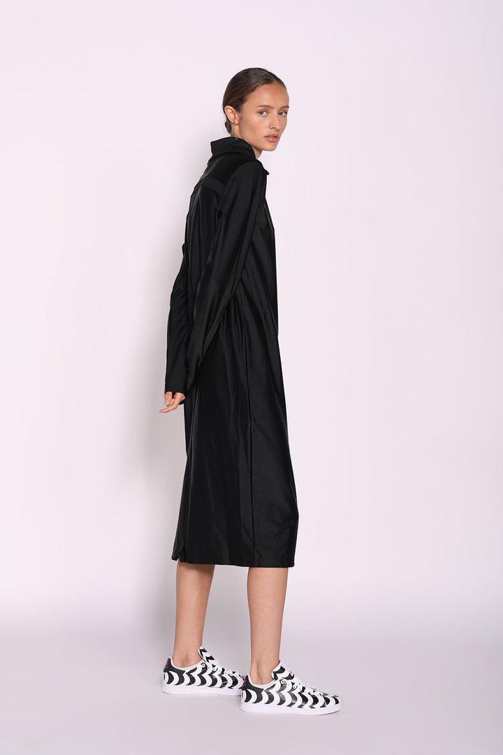 שמלת מידי פולו רנזו בצבע שחור - Razili Studio