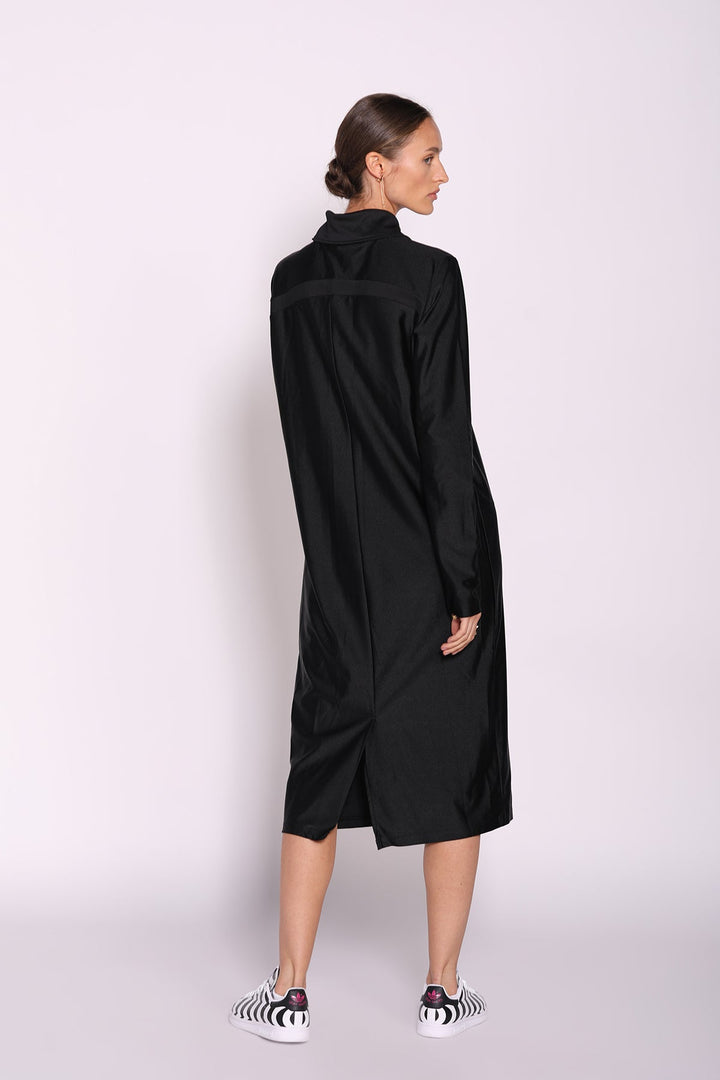 שמלת מידי פולו רנזו בצבע שחור - Razili Studio