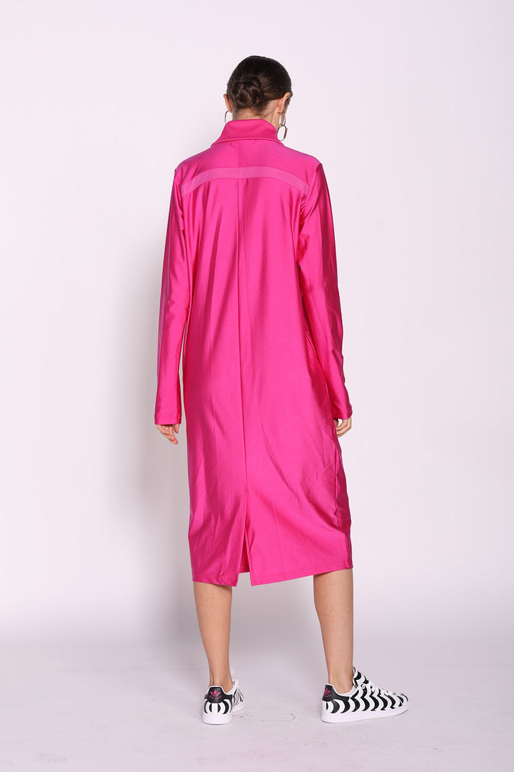 שמלת מידי פולו רנזו בצבע ורוד - Razili Studio