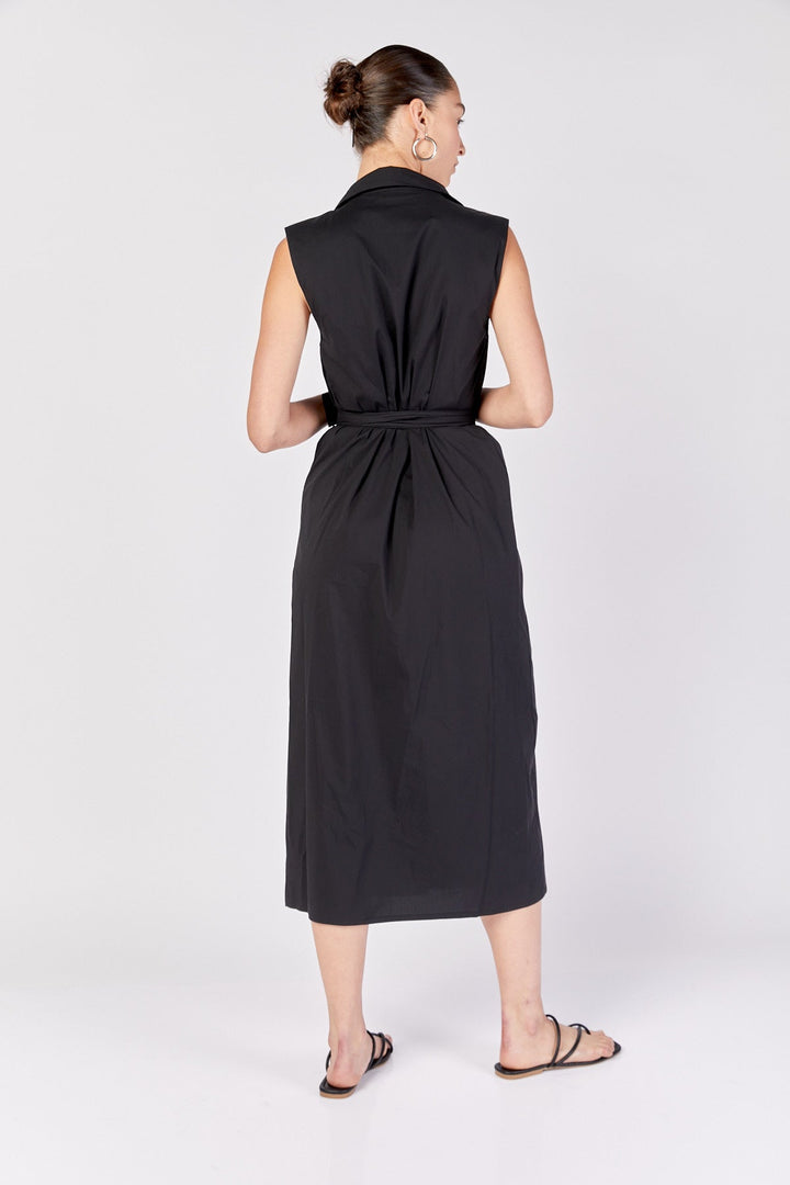 שמלת מידי מחוייטת רנה בצבע שחור - Ella Levy