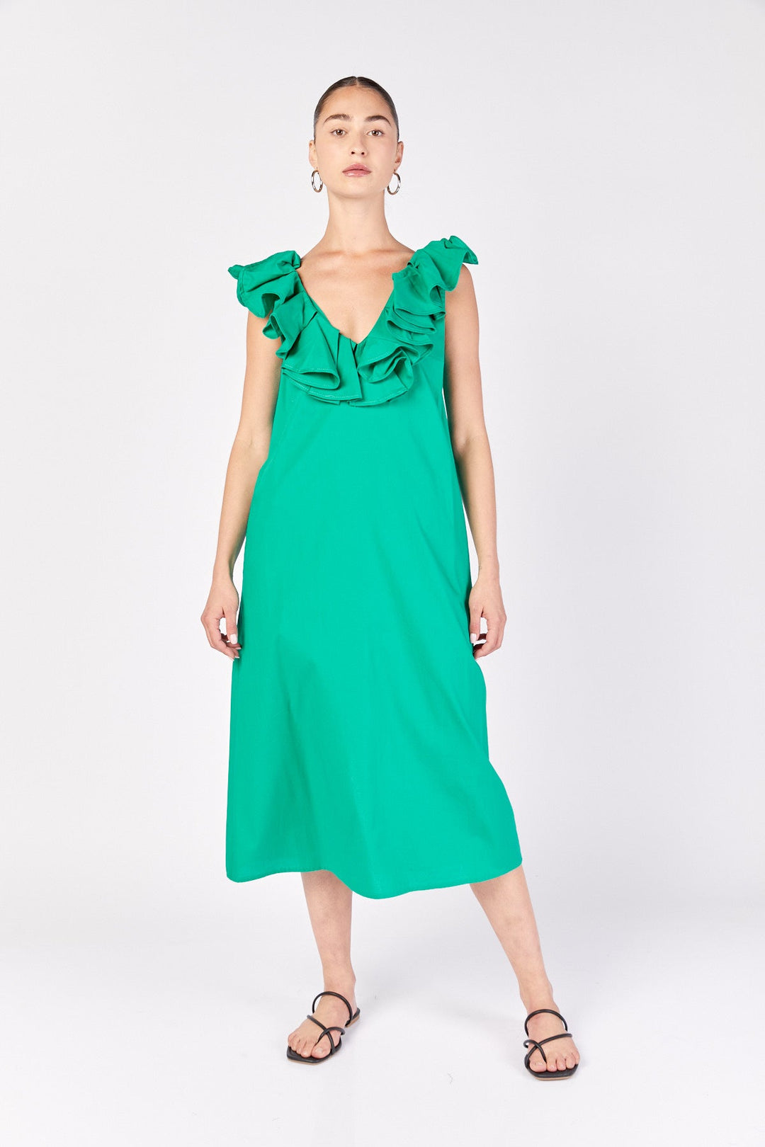 שמלת מידי רומא בצבע ירוק - Razili Studio