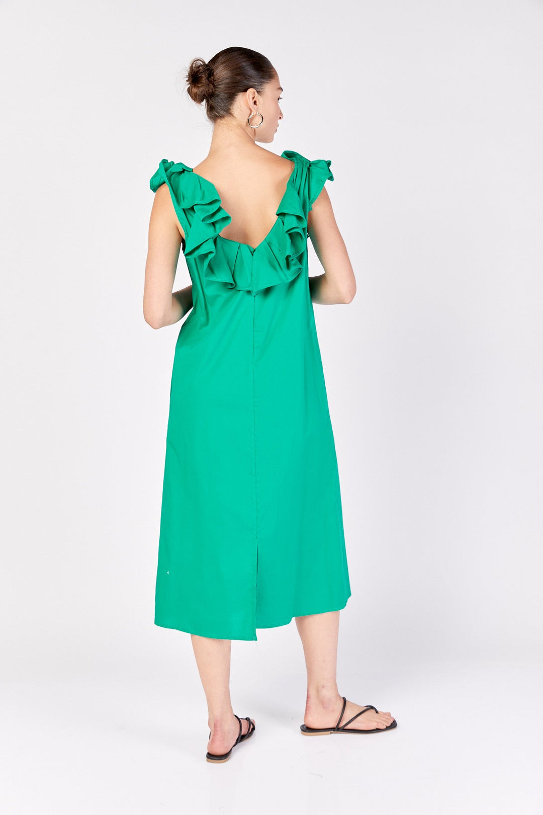 שמלת מידי רומא בצבע ירוק - Razili Studio