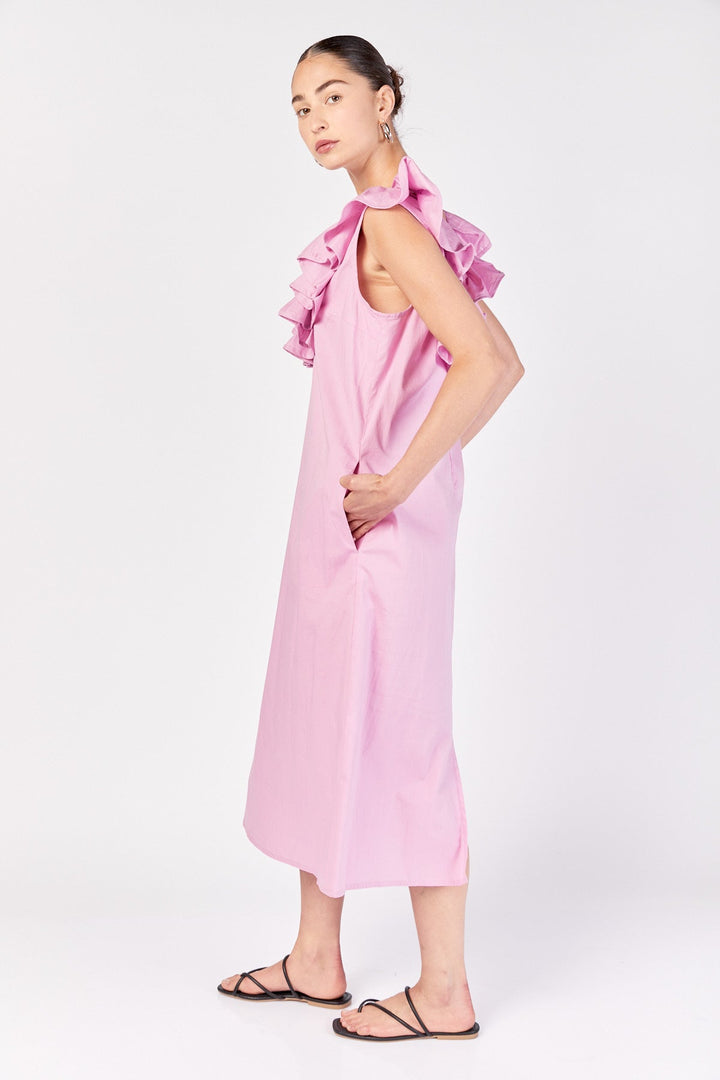 שמלת מידי רומא בצבע ורוד - Razili Studio