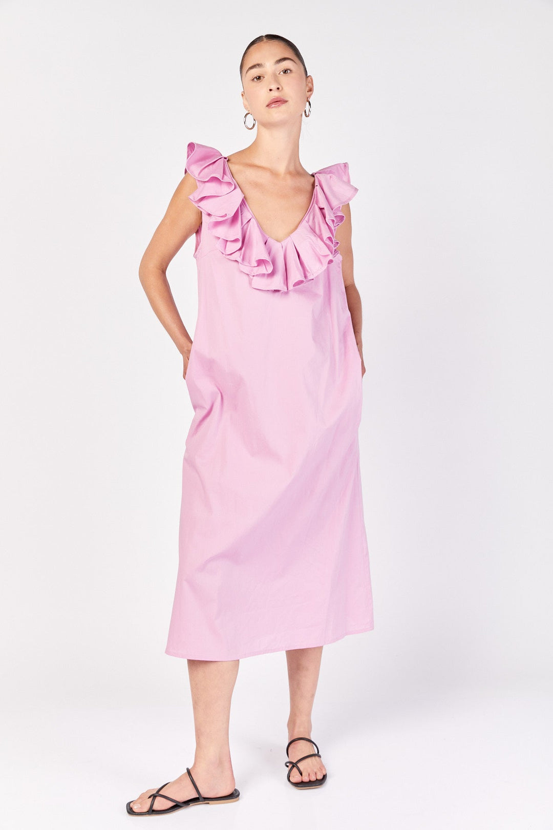 שמלת מידי רומא בצבע ורוד - Razili Studio