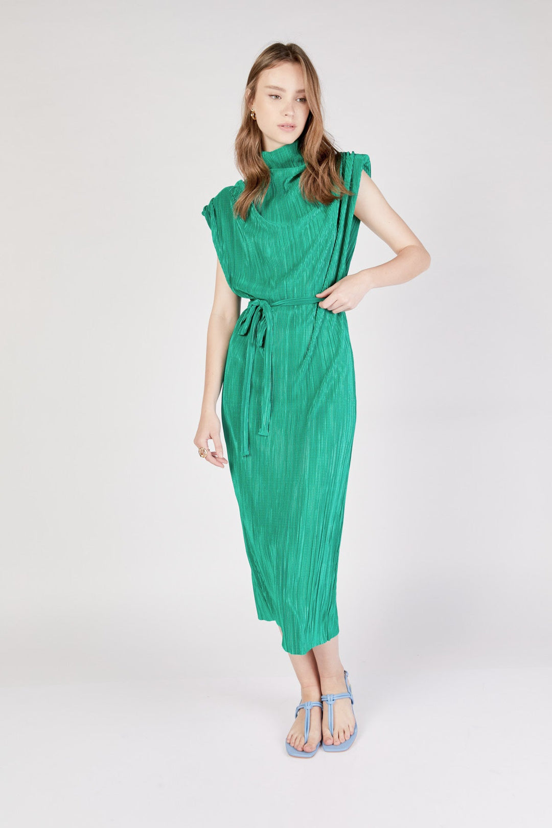 שמלת מידי זואי בצבע ירוק - Dana Sidi
