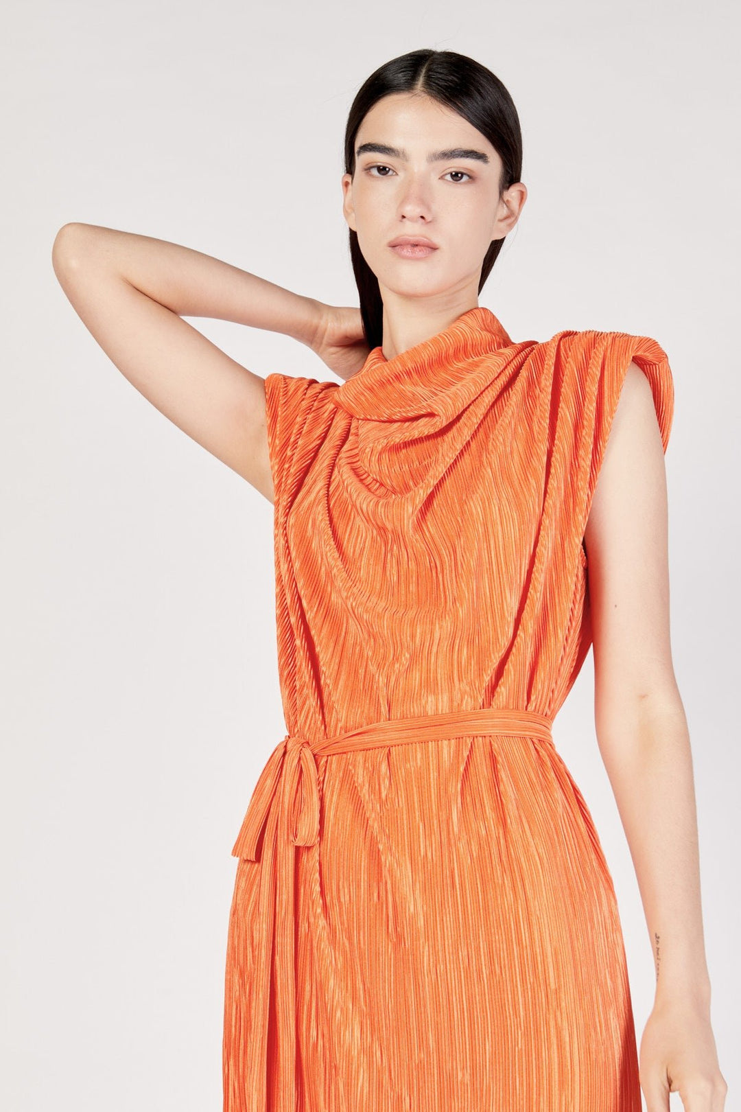 שמלת מידי זואי בצבע כתום - Dana Sidi