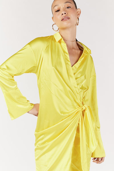 שמלת מיני ג'יזל בצבע צהוב - Mother Ofall