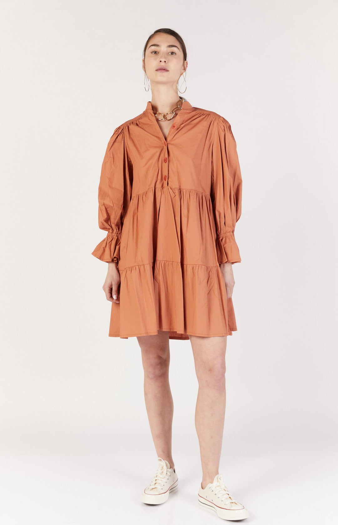 שמלת מיני ליפרי בצבע חמרה - Dana Sidi