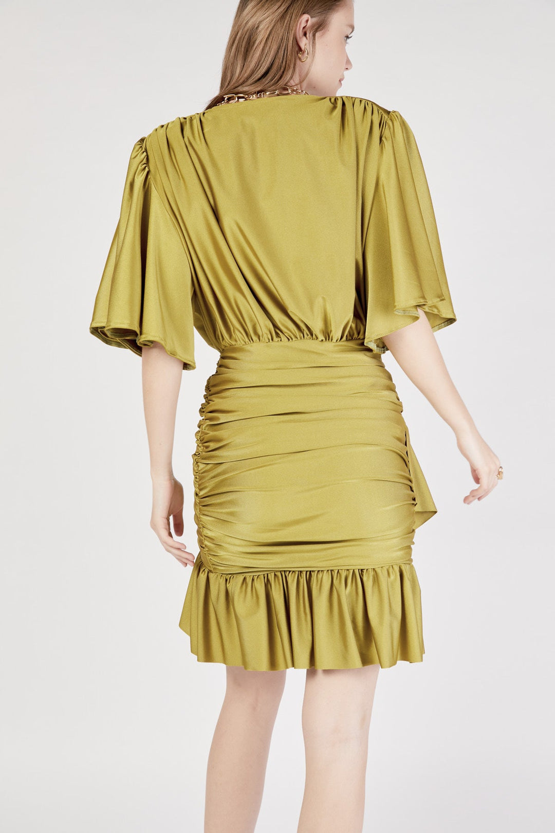 שמלת מיני ניקה בצבע ירוק - Dana Sidi
