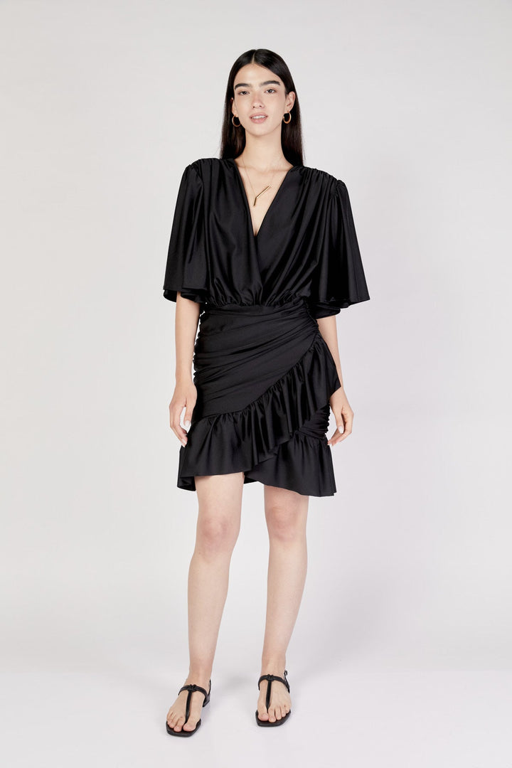 שמלת מיני ניקה בצבע שחור - Dana Sidi