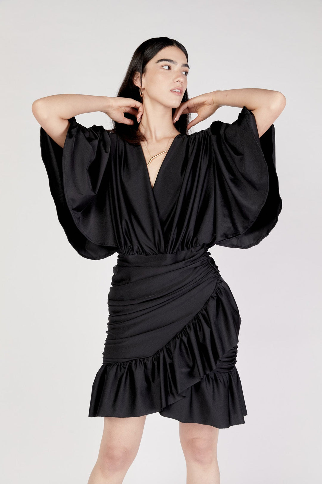 שמלת מיני ניקה בצבע שחור - Dana Sidi