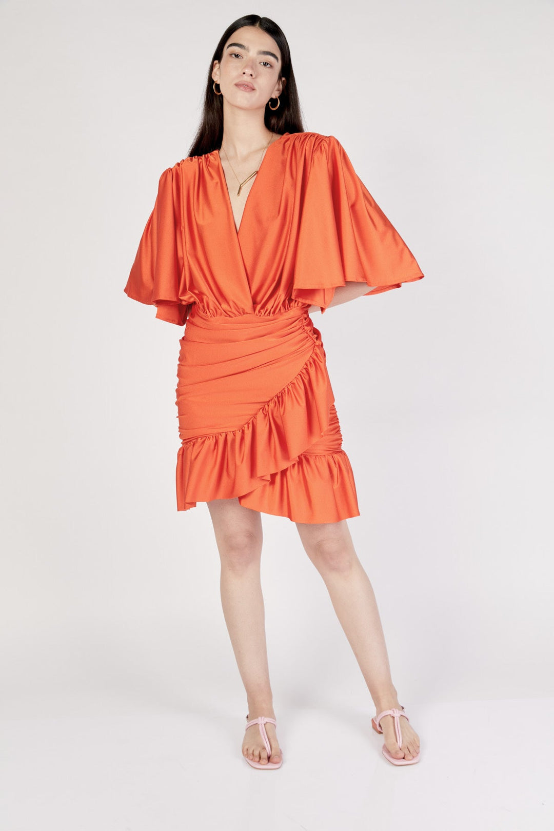 שמלת מיני ניקה בצבע כתום - Dana Sidi