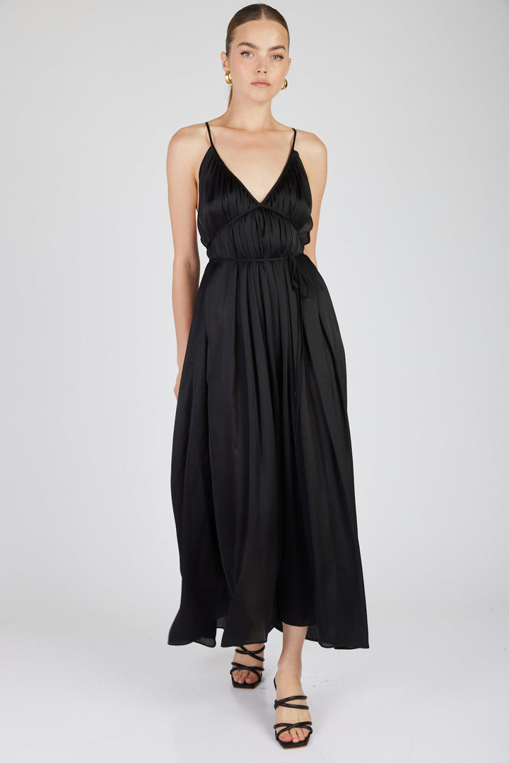 שמלת מקסי קרי בצבע שחור - M By Maskit