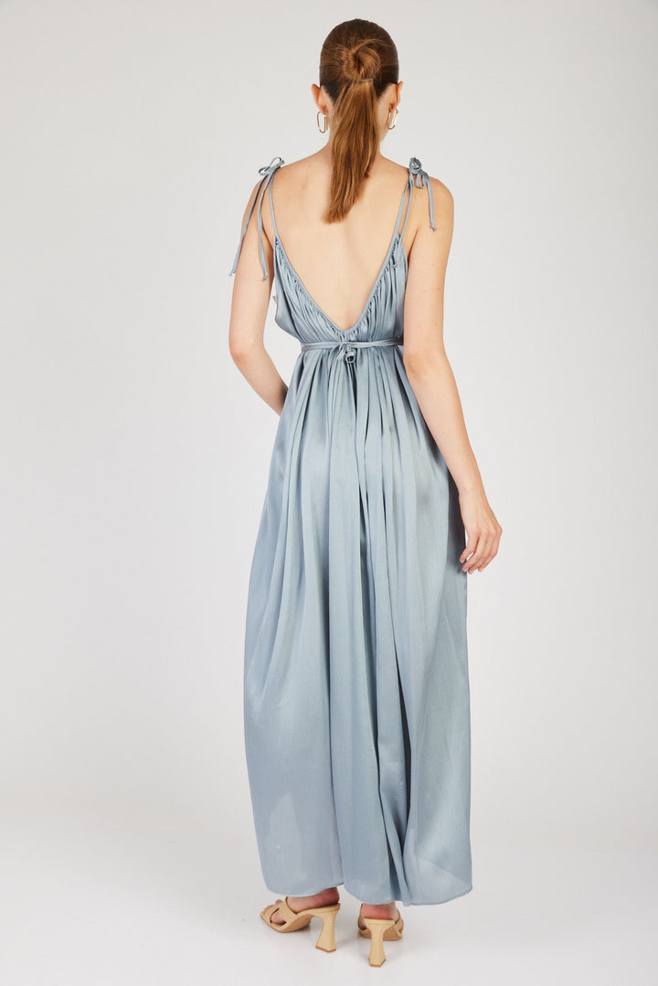 שמלת מקסי קרי בצבע כחול - M By Maskit