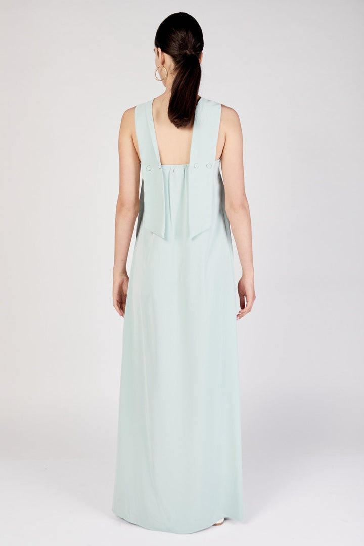 שמלת מקסי קולר איריס בצבע תכלת - Re
