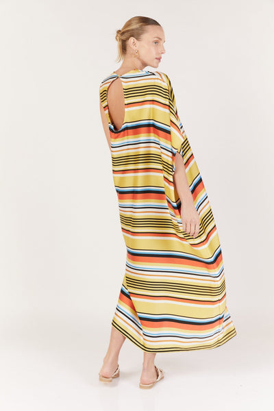 שמלת מקסי כרמן בהדפס פסים - Dana Sidi