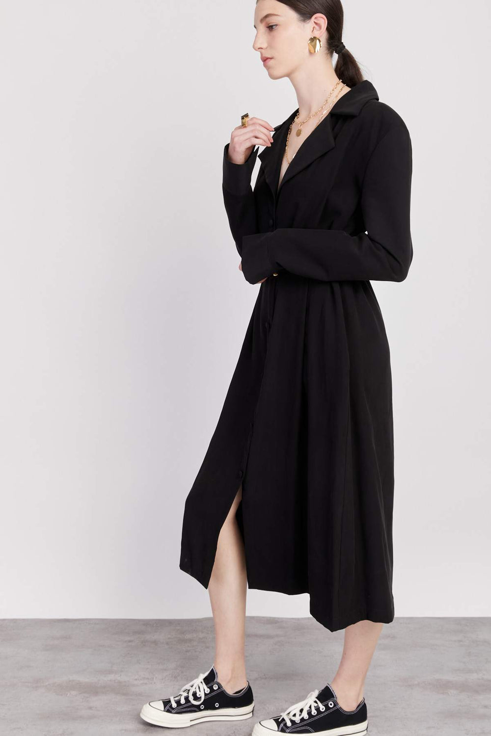 שמלת עמליה בצבע שחור - Bow-M