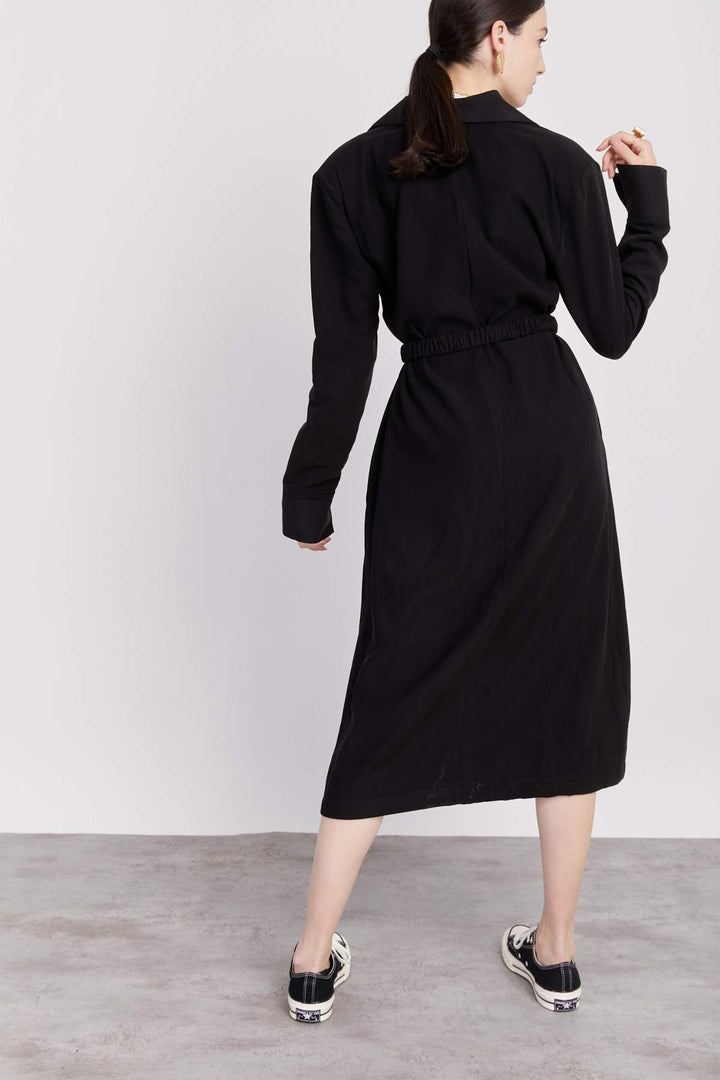 שמלת עמליה בצבע שחור - Bow-M