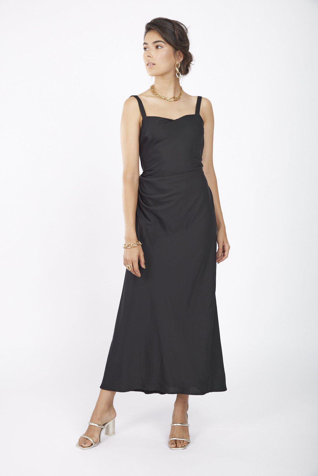 שמלת משי בצבע שחור - M By Maskit