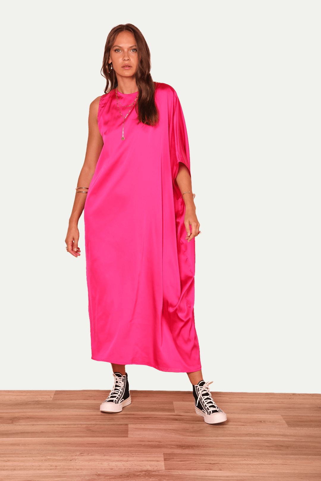 שמלת כרמן בצבע פוקסיה - Dana Sidi