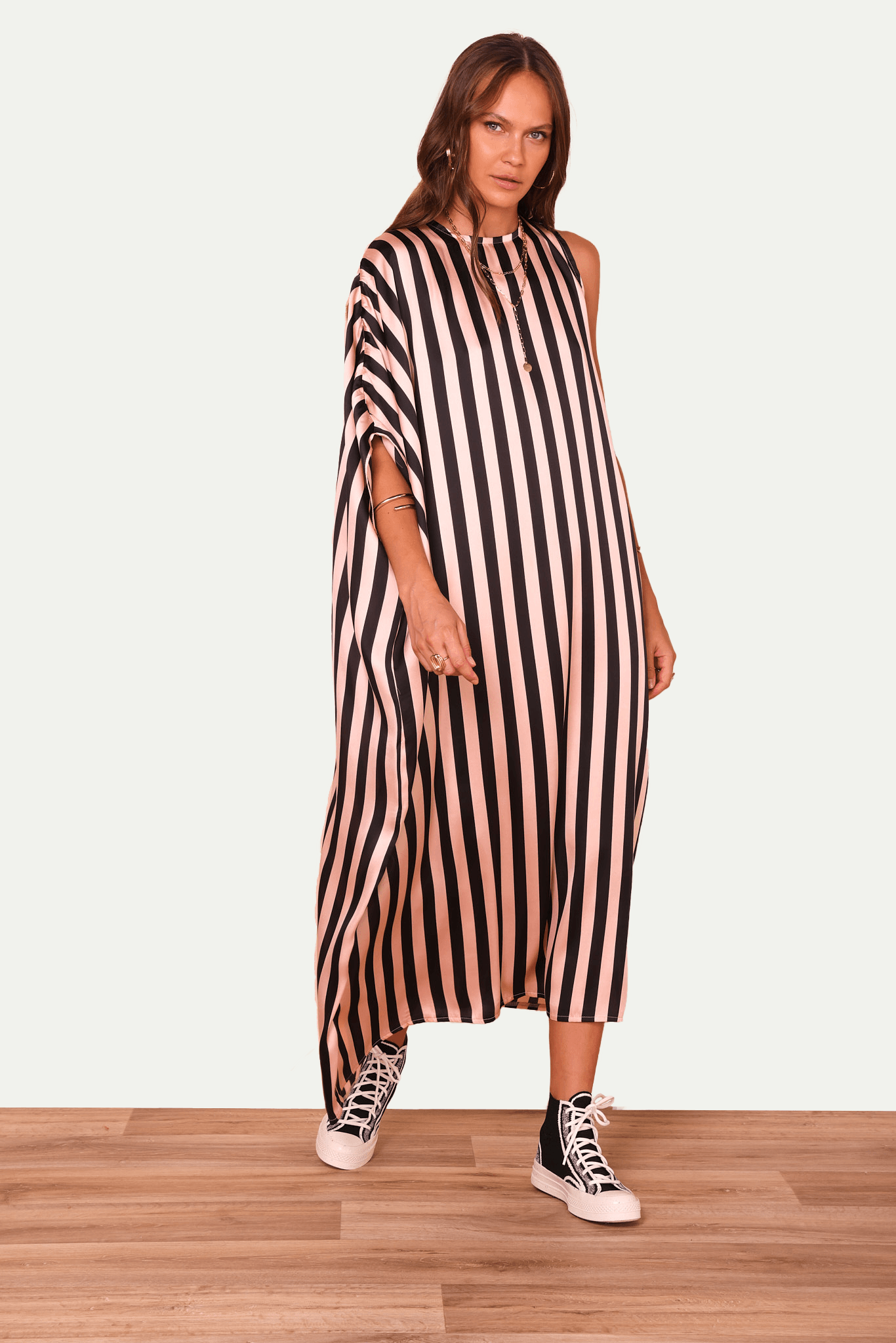שמלת כרמן בהדפס פסים - Dana Sidi