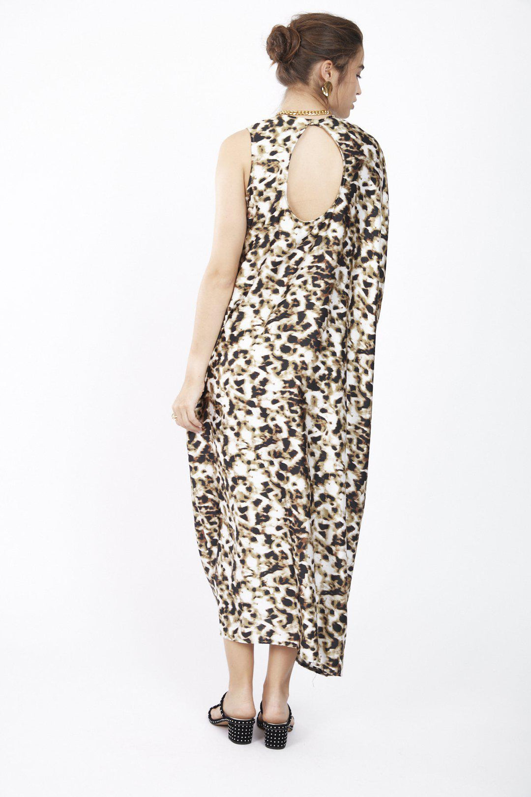שמלת כרמן בהדפס מנומר - Dana Sidi