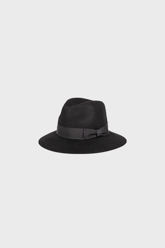 כובע פדורה פפיון בצבע שחור - Justine