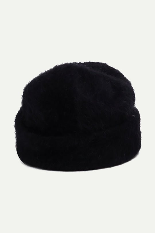 כובע גרב אנגורה בצבע שחור - Justine