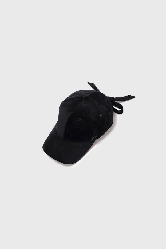 כובע מצחיה קטיפה בצבע שחור - Justine