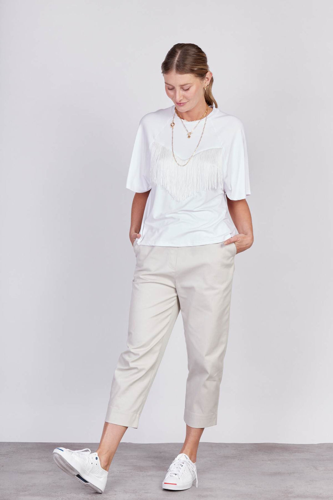 חולצה קשת פרנזים בצבע לבן - Ayelet Weinman