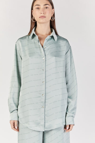 חולצה מכופתרת דיסקונקטד בצבע מנטה - Kesh Limited