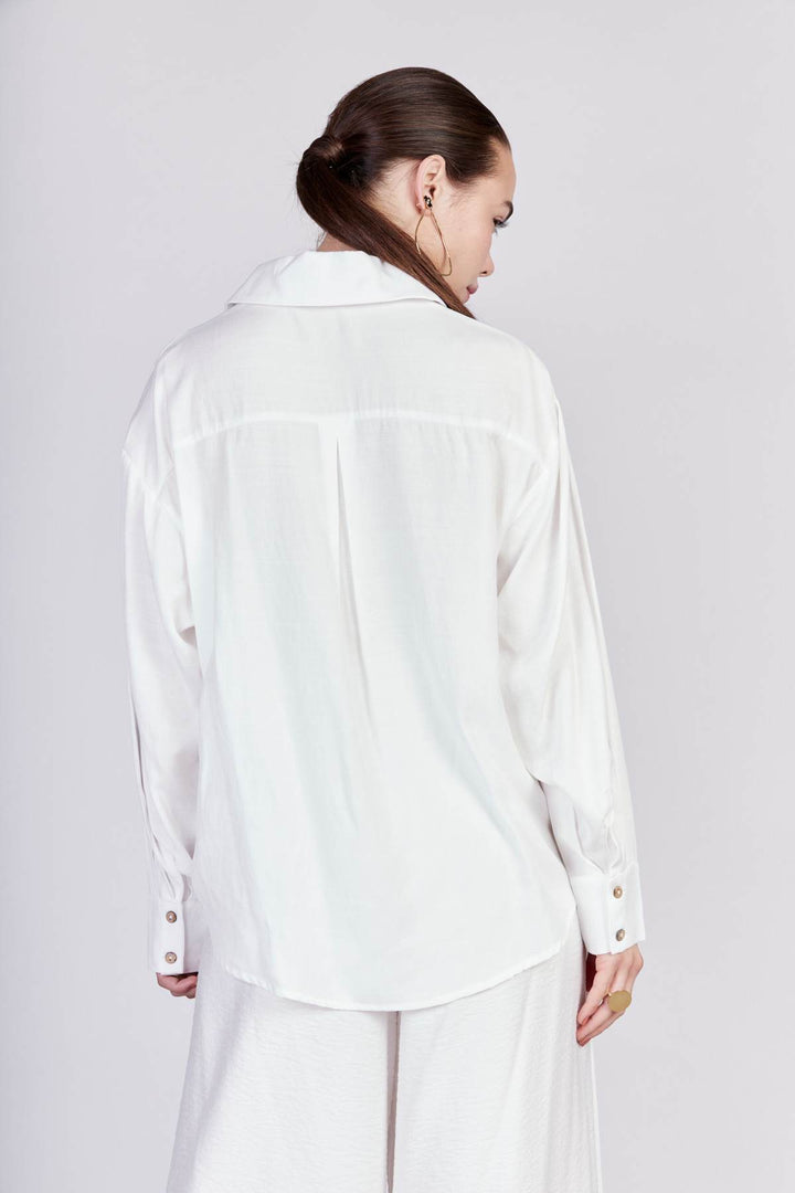 חולצה מכופתרת דרים בצבע לבן - Neta Efrati