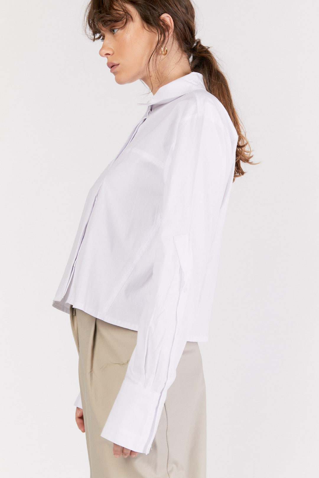 חולצה מכופתרת קארה בצבע לבן - Ella Levy