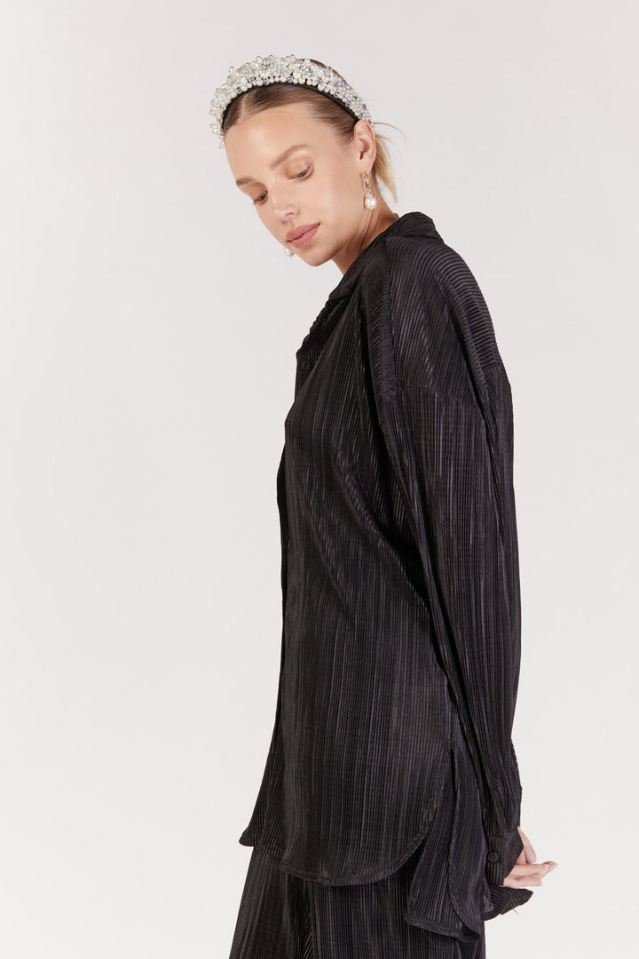 חולצה מכופתרת קוקו בצבע שחור - Dana Sidi