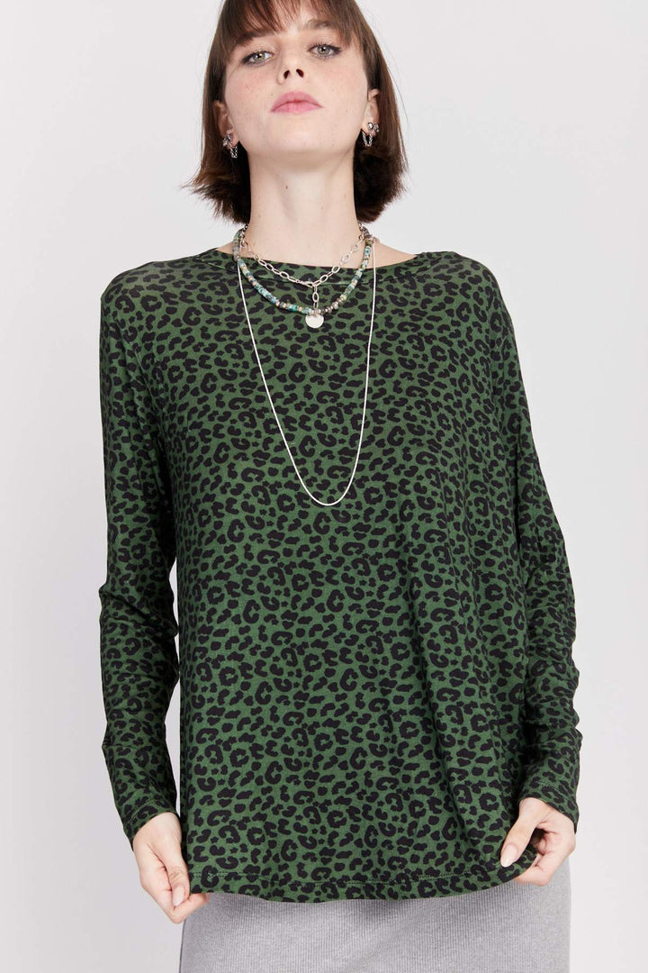 חולצת דיאגו חורף מנומר ירוק - Monochrome