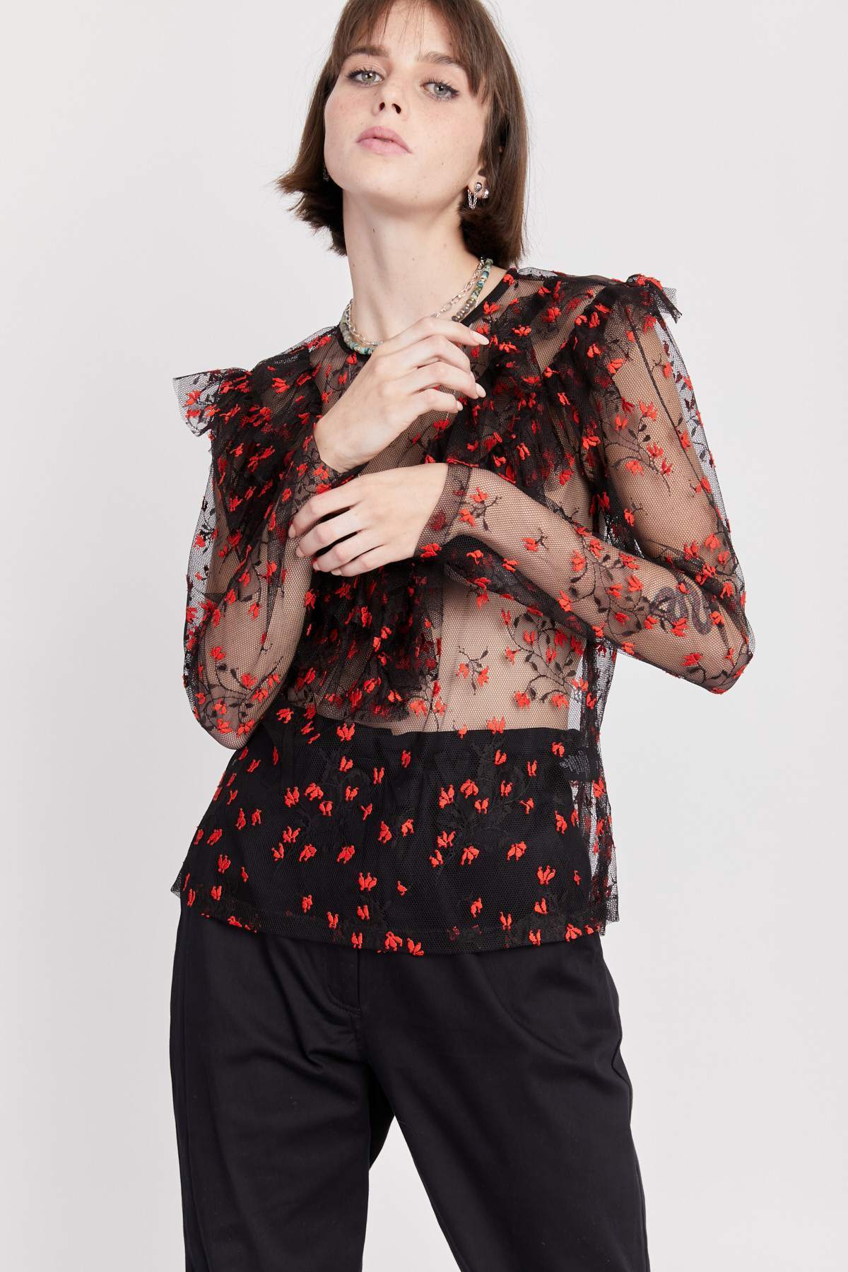 חולצת פולי בצבע שחור - Sabina Musayev